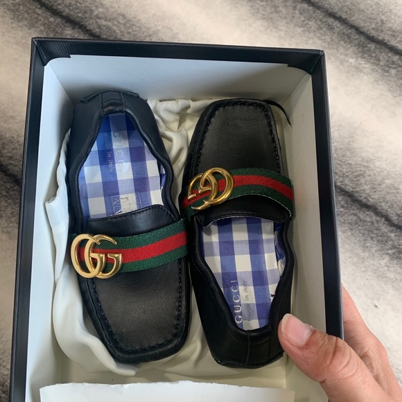 { Gucci } GG Noel Logo Leather Driver Loafer Shoe - Picture 7 of 9